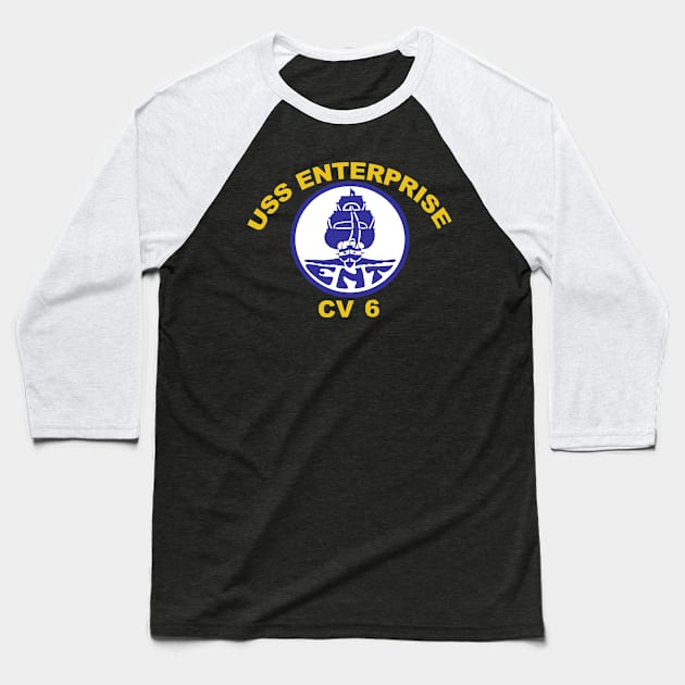 CV-6 Baseball T-Shirt by Spacestuffplus